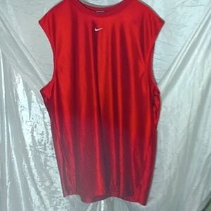 Men's Red Nike Cut Off Shirt